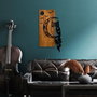 Wallity Owl Escultura de pared de madera y metal en nogal y negro
